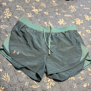 Under Armour Women's Teal-Green Athletic Running Shorts